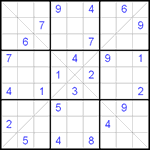 Судоку Х 9х9 #67 очень трудный