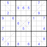 Судоку Х 9х9 #70 очень трудный