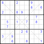 Судоку Х 9х9 #72 очень трудный