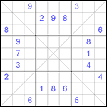 Судоку Х 9х9 #73 очень трудный