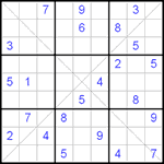 Судоку Х 9х9 #75 очень трудный