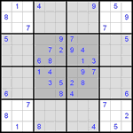 Судоку-бабочка #1 очень трудный