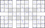 Супер-самурай судоку #1 очень трудный