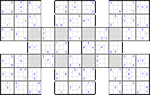 Супер-самурай судоку #3 очень трудный