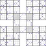 Самурай судоку #2 трудный