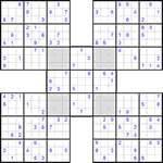 Самурай судоку #4 трудный