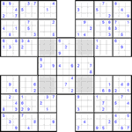 Самурай судоку #6 трудный
