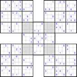 Самурай судоку #7 трудный