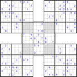 Самурай судоку #8 трудный