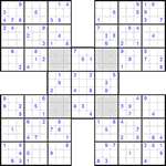 Самурай судоку #9 трудный