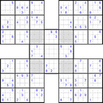 Самурай судоку #10 трудный