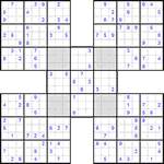 Самурай судоку #13 трудный