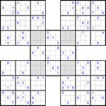 Самурай судоку #14 трудный