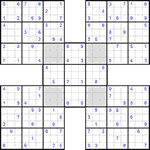 Самурай судоку #16 трудный