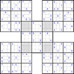 Самурай судоку #17 трудный