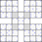 Самурай судоку #18 трудный