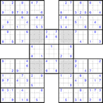 Самурай судоку #19 трудный