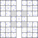 Самурай судоку #20 трудный