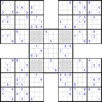 Самурай судоку #1 очень трудный