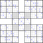 Самурай судоку #2 очень трудный