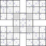 Самурай судоку #3 очень трудный