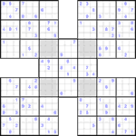 Самурай судоку #4 очень трудный
