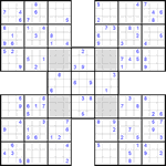 Самурай судоку #10 очень трудный