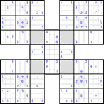 Самурай судоку #11 очень трудный