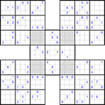 Самурай судоку #12 очень трудный
