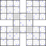 Самурай судоку #19 очень трудный