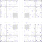 Самурай судоку #20 очень трудный