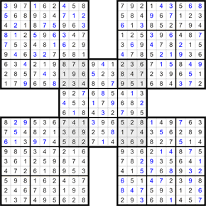 Самурай судоку - ответ