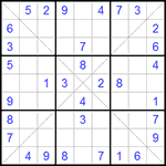 Судоку Х 9х9 #102 легкий