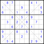 Судоку Х 9х9 #103 легкий