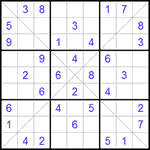 Судоку Х 9х9 #105 легкий