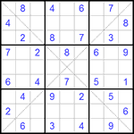 Судоку Х 9х9 #106 легкий