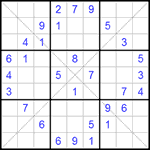 Судоку Х 9х9 #109 легкий