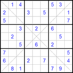 Судоку Х 9х9 #76 средний