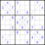 Судоку Х 9х9 #77 средний