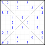 Судоку Х 9х9 #78 средний