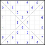 Судоку Х 9х9 #80 средний