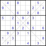 Судоку Х 9х9 #81 средний