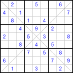 Судоку Х 9х9 #82 средний