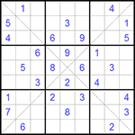 Судоку Х 9х9 #83 средний