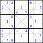 Судоку Х 9х9 #84 средний