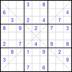 Судоку Х 9х9 #76 трудный