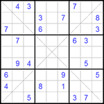 Судоку Х 9х9 #77 трудный
