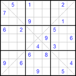 Судоку Х 9х9 #78 трудный