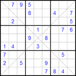 Судоку Х 9х9 #79 трудный