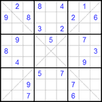 Судоку Х 9х9 #81 трудный